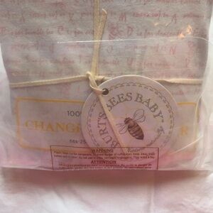 Burt's Bees Baby Kids Girl Pink Alphabet Changing Pad Cover Organic Cotton